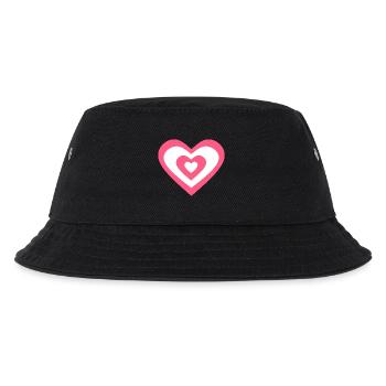 Rosa Herz, Valentinstag Geschenk - Kinder Bucket Hat - Schwarz - Vorne