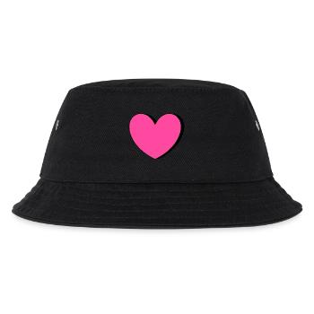 Valentinstag Rosa Herz, Valentinstag Geschenk - Kinder Bucket Hat - Schwarz - Vorne