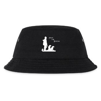 Friday for Hunting - Hunting motif with hunter & dog - Kids’ Bucket Hat - black - Front