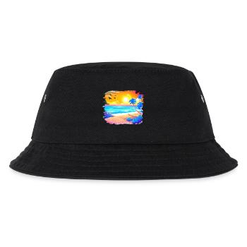 Summer Sunset Beach Watercolor - Kids’ Bucket Hat - black - Front