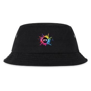 Schwarzer Schädel und mehrfarbige Explosion - Kinder Bucket Hat - Schwarz - Vorne