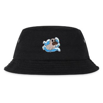 Walross Robbe - Kinder Bucket Hat - Schwarz - Vorne