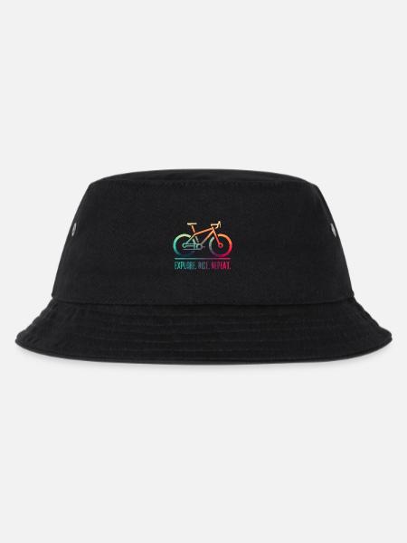 Explore Ride Repeat - ein Projekt für den Radfahrer - Kinder Bucket Hat - Schwarz