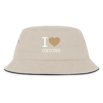 I LOVE ONIONS Zwiebeln - Kinder Bucket Hat - Natur/Navy - Vorne