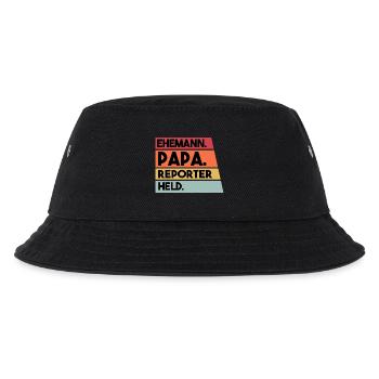 Ehemann Papa Reporter Held - Kinder Bucket Hat - Schwarz - Vorne
