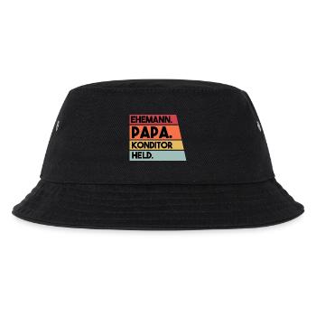 Ehemann Papa Konditor Held - Kinder Bucket Hat - Schwarz - Vorne
