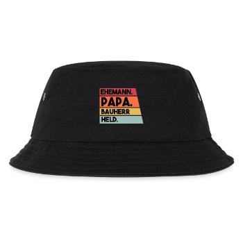 Ehemann Papa Bauherr Held - Kinder Bucket Hat - Schwarz - Vorne