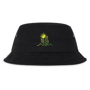 cactus Wüste Sonne Abenteuer minimal Design flat - Kinder Bucket Hat - Schwarz - Vorne