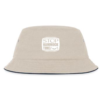 Lustige Stopp-Hängematten-Zeit Entspannen Schlafen Camping - Kinder Bucket Hat - Natur/Navy - Vorne