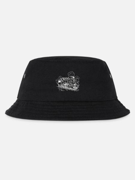 Dampflokomotive - Kinder Bucket Hat - Schwarz