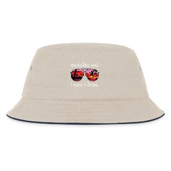 zwickts mi i moa i dram, holiday feeling, dialect - Kids’ Bucket Hat - ecru/navy - Front