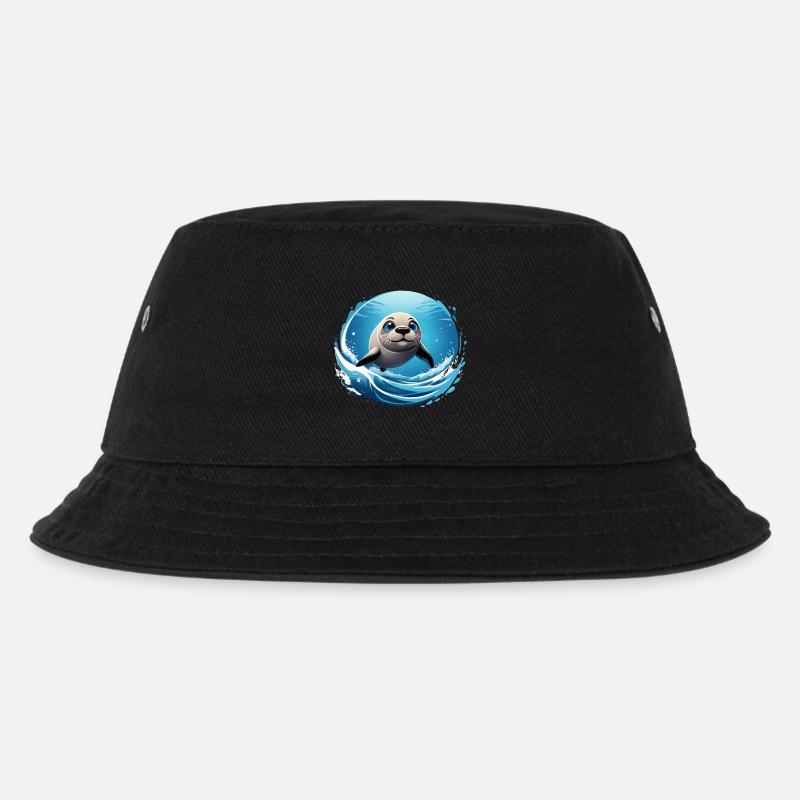 Robbe - Kinder Bucket Hat - Schwarz