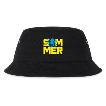 Sommer Oktopus Tischenfisch Urlaub Ferien Meer - Kinder Bucket Hat - Schwarz - Vorne