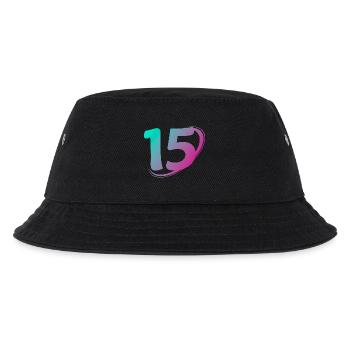 Nummer 15 mehrfarbig - Kinder Bucket Hat - Schwarz - Vorne