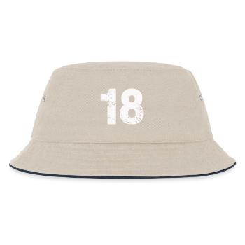 18 - Kids’ Bucket Hat - ecru/navy - Front