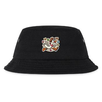 Silly Goose in a cowboy hat and boots - Kids’ Bucket Hat - black - Front