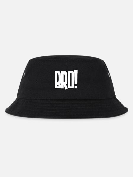 Bro! Großes Blockbuchstaben-Statement - Kinder Bucket Hat - Schwarz