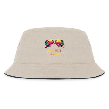 Chino Hills Kalifornien - Bunte Sonnenbrille - Kinder Bucket Hat - Natur/Navy - Vorne