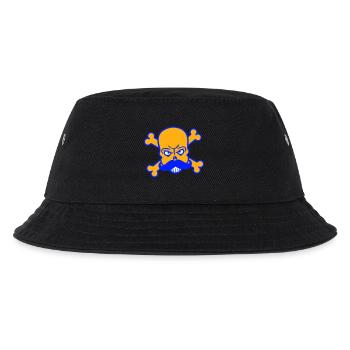 Mr Sir Herr Bart Totenkopf Schädel Knochen Skelett - Kinder Bucket Hat - Schwarz - Vorne