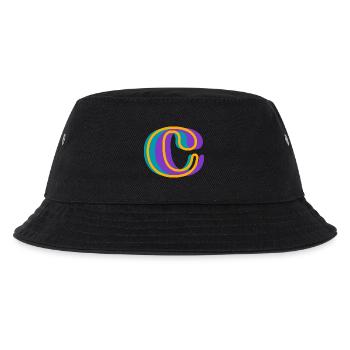 Buchstabe c mehrfarbig - originelle Geschenkidee - Kinder Bucket Hat - Schwarz - Vorne