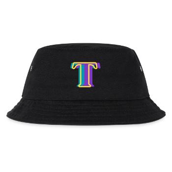 Multi-coloured letter t - Kids’ Bucket Hat - black - Front