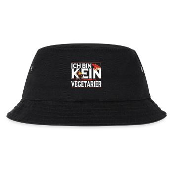 Grillkönig Carnivore Fleischesser Kein Vegetarier - Kinder Bucket Hat - Schwarz - Vorne