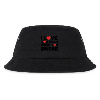 Ich liebe dich, auch wenn du schnarchst - Kinder Bucket Hat - Schwarz - Vorne