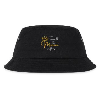 Brautzeuge Krone - Brautgeschenk - Kinder Bucket Hat - Schwarz - Vorne