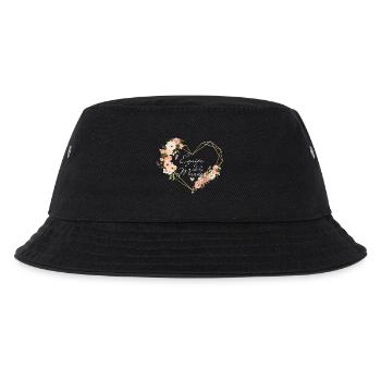 Brautteam Goldenes Herz Blumen - Kinder Bucket Hat - Schwarz - Vorne