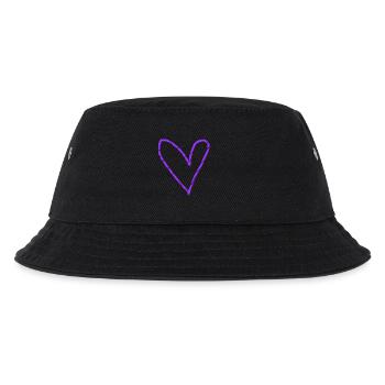 Coeur Violet Idée Cadeau Violet Amour En Amour - Bob Enfant - noir - Devant