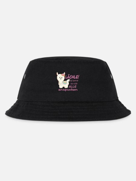 Lama Lächle! lustiger Spruch - Kinder Bucket Hat - Schwarz