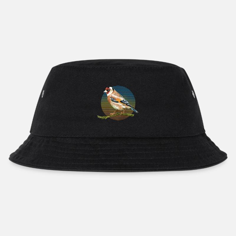 Bunter Vogel - Kinder Bucket Hat - Schwarz