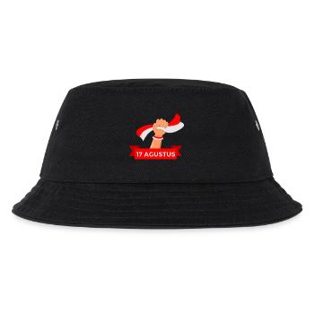 Rot Weiß Indonesische Flagge 17 Agustus - Kinder Bucket Hat - Schwarz - Vorne