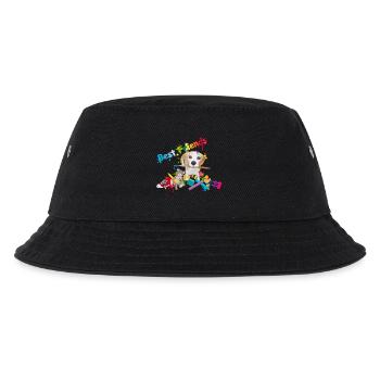 Bunter Freundschaftsgruß mit Beagle & Spielzeug - Kinder Bucket Hat - Schwarz - Vorne