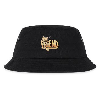 Katzenfreund - Niedliches Katzenlogo - Kinder Bucket Hat - Schwarz - Vorne