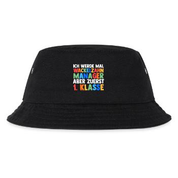 Kita Abgänger Erste Klasse Einschulung Schulkind - Kinder Bucket Hat - Schwarz - Vorne