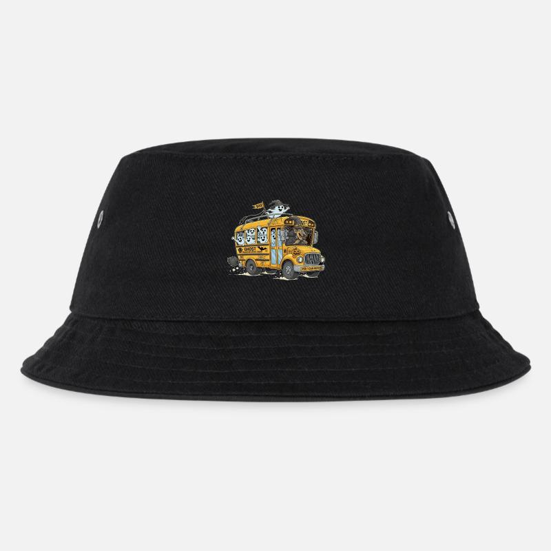 Haunted Ghost Bus Halloween Design - Kids’ Bucket Hat - black