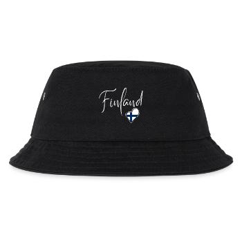 Ich liebe Finnland, hergestellt in Finnland - Kinder Bucket Hat - Schwarz - Vorne
