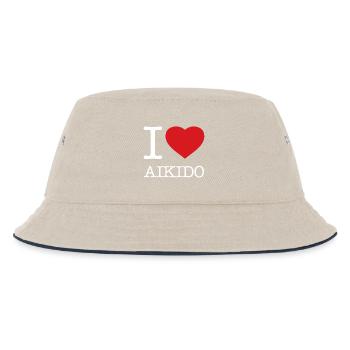 I love Aikido - Kids’ Bucket Hat - ecru/navy - Front