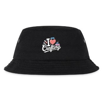 Ich liebe Basteln - Kinder Bucket Hat - Schwarz - Vorne