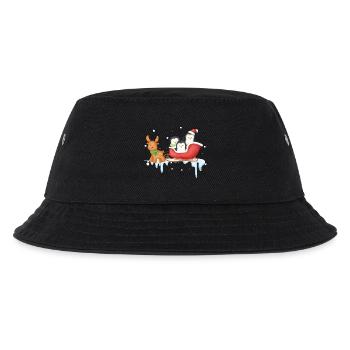 Penguin Sleigh Ride in Winter Wonderland - Kids’ Bucket Hat - black - Front