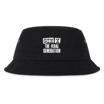 Gen X The Feral Generation Retro Lustiges Zitat - Kinder Bucket Hat - Schwarz - Vorne