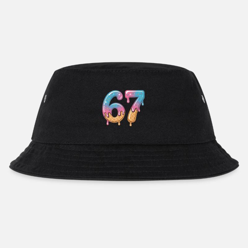 67 Eiscreme Tropfen - Kinder Bucket Hat - Schwarz
