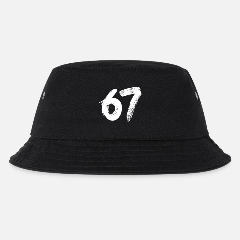 67 Weiße Farbe - Kinder Bucket Hat - Schwarz
