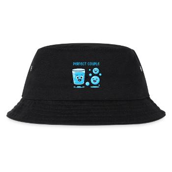 Perfect Couple Water and Bubbles Fun Cartoon - Kids’ Bucket Hat - black - Front
