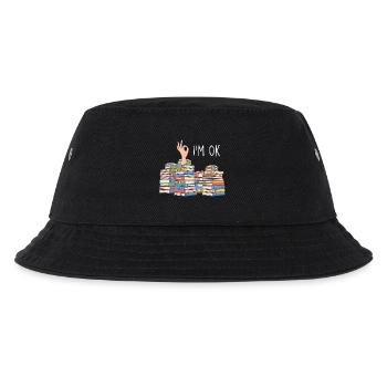 Ich bin okay lustige Minimalistische Bücherliebhaber-Stimmung - Kinder Bucket Hat - Schwarz - Vorne