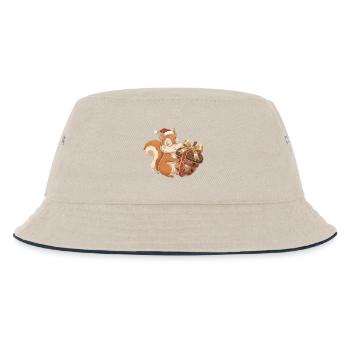 Winterfreude Eichhörnchen Geschenk - Kinder Bucket Hat - Natur/Navy - Vorne