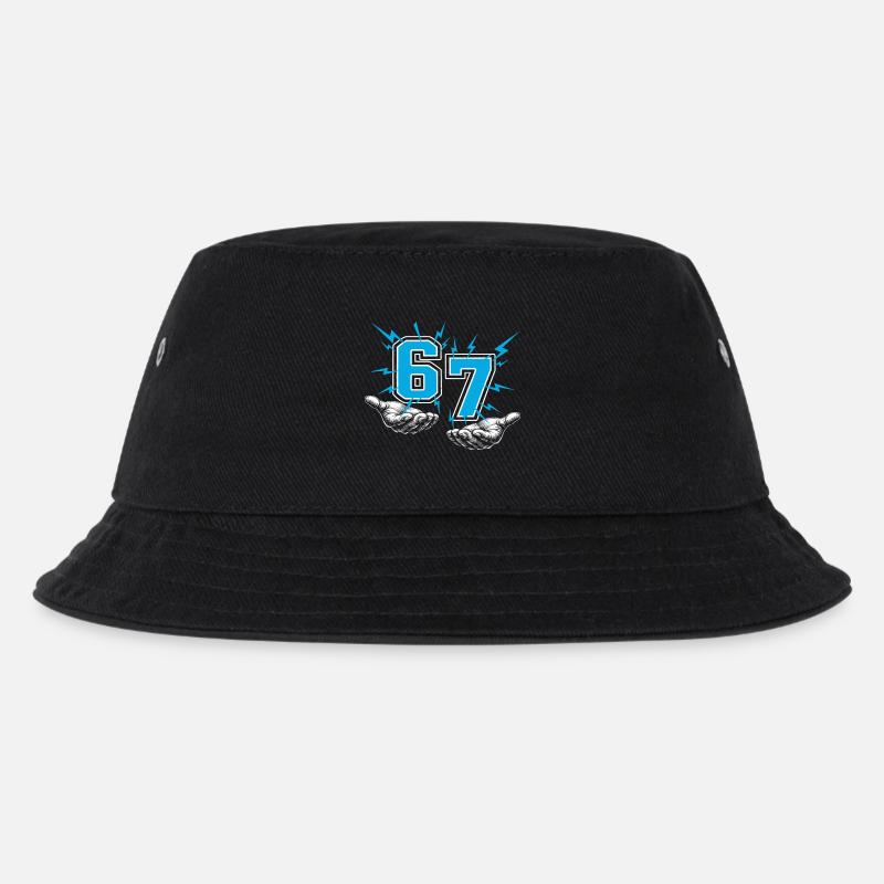 67 six seven - Kinder Bucket Hat - Schwarz