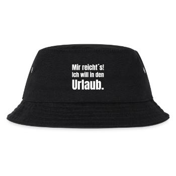 Urlaubslust in fetter Typografie - Kinder Bucket Hat - Schwarz - Vorne