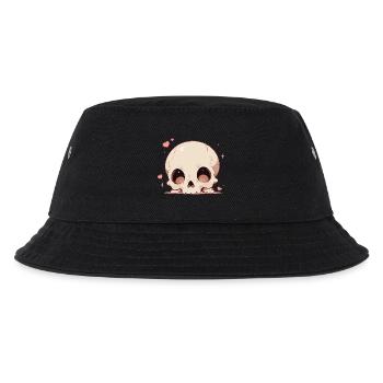 Kuscheliges Schädelherz Cartoon - Kinder Bucket Hat - Schwarz - Vorne